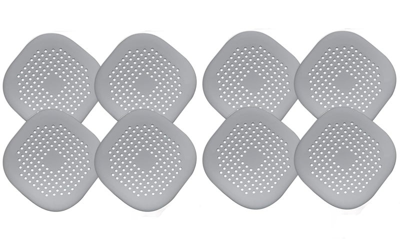 Revwd 2 Pcs Grey Hair Drain Catcher Square Drain Cover for Shower Silicone Hair Stopper with Suction Cup Suit for Bathroom Bathtub Kitchen. - Image 1