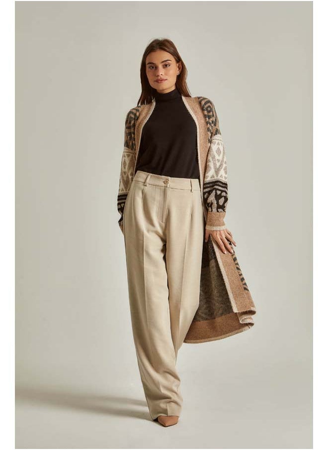 DALYDRESS - Fancy Long Sleeve Jacquard Long Cardigan - Image 1
