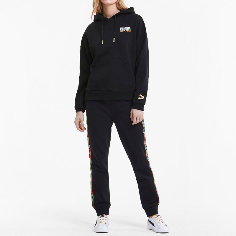 PUMA (WMNS) PUMA Tailored For Sport Hoodie 'Black White' - Image 5