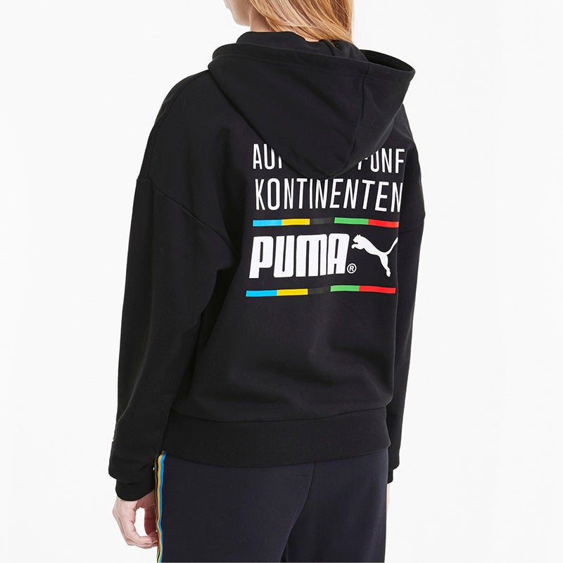 PUMA (WMNS) PUMA Tailored For Sport Hoodie 'Black White' - Image 4