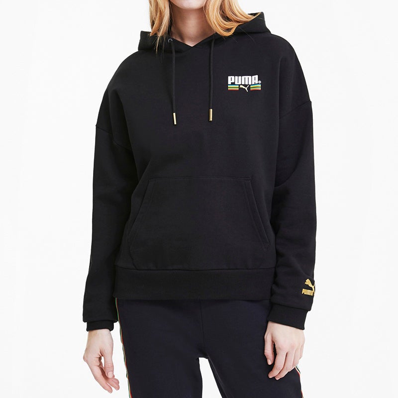 PUMA (WMNS) PUMA Tailored For Sport Hoodie 'Black White' - Image 3