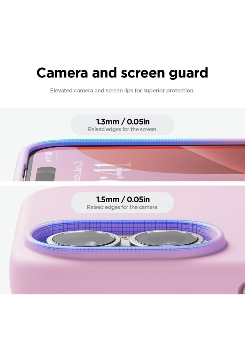 Generic - Silicone Case Compatible with iPhone 16, Slim Liquid Silicone Phone Case with 3-Layer Soft Rubber Shockproof Bumper with TPU Lining (Pink) - Image 1