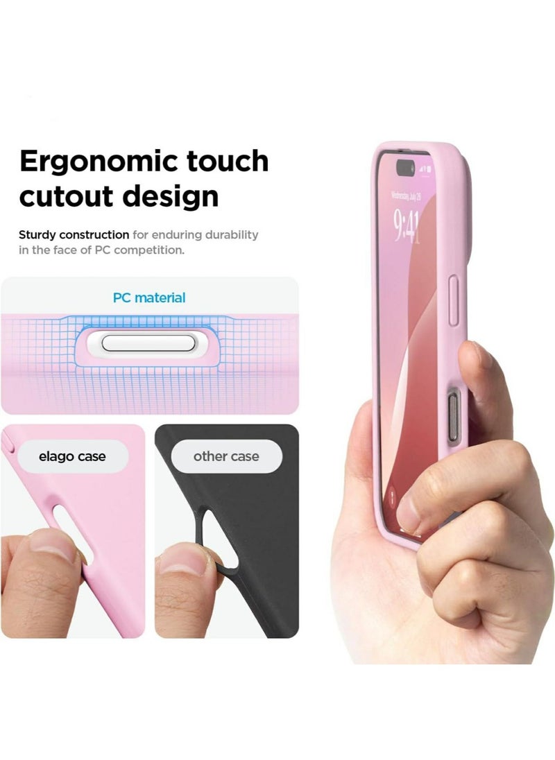 Generic - Silicone Case Compatible with iPhone 16, Slim Liquid Silicone Phone Case with 3-Layer Soft Rubber Shockproof Bumper with TPU Lining (Pink) - Image 1