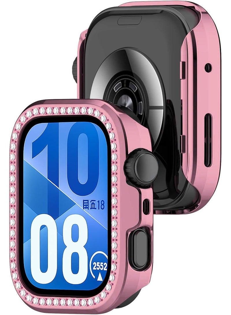 Bling Case Without screen protector for Huawei Watch Fit 4, Hard PC Frame Case, Crystal Diamonds Bumper Cover for Women Girls, Slim Protective Cover for Huawei Watch Fit 4 (Pink) - Image 5