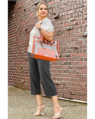 G4Free Capri Yoga Pants Loose Wide Leg Capris High Cross Waist Crop Pants for Yoga Dress Casual LoungeCharcoal HeatherL22 - Image 3