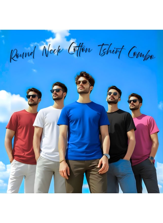 برينت شوب فور مي مجموعة مكونة من 5 تي شيرتات للرجال - تي شيرت برقبة دائرية وأكمام قصيرة - عبوة من 5 تي شيرتات برقبة دائرية - Image 4