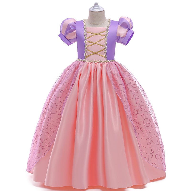 Kids Princess Mermaid Sofia Costume Dress SMR025-Pink - Image 1