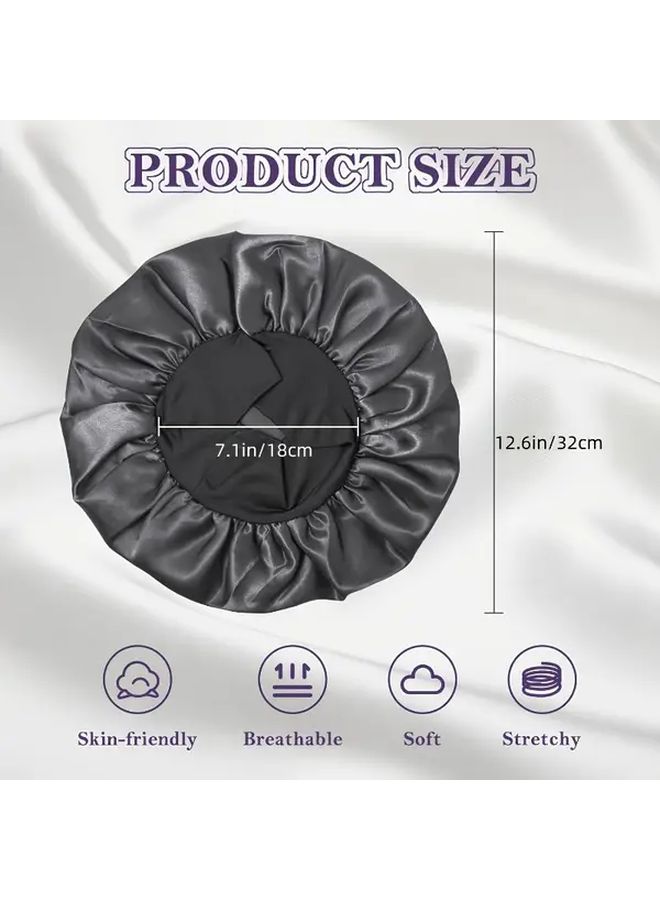 Pink Soft Elastic Sleeping Cap For Curly Hair Prevents Frizz Breakage - Image 5