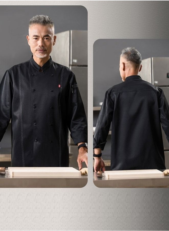 Gasin Chef Uniform Suitable For Hotel Western Restaurant Apron Suit Long Sleeves  - Image 4