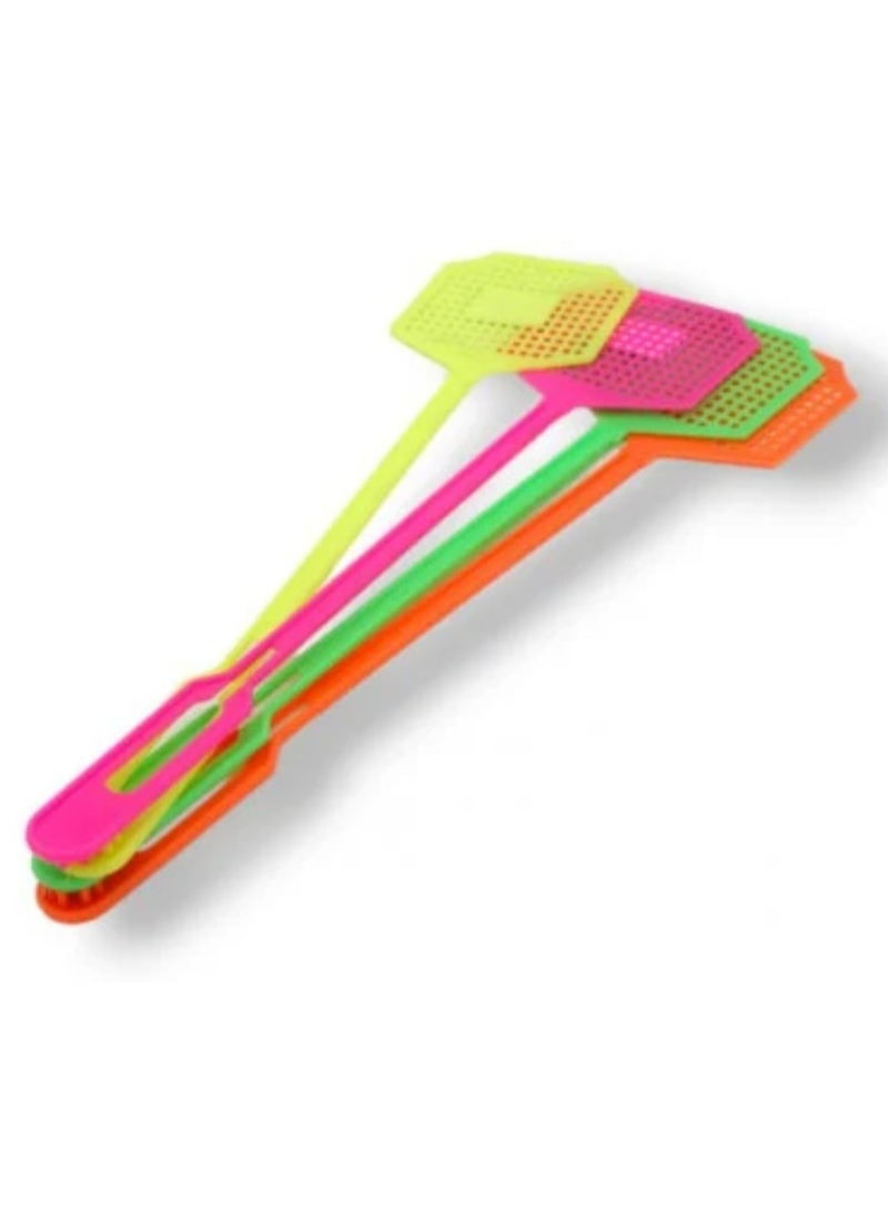 LOWHAT PACK OF 4 Telescopic Fly Swatters, Durable Plastic Fly Swatter Heavy Duty Set, Flyswatter with Handle for Indoor/Outdoor/Classroom 