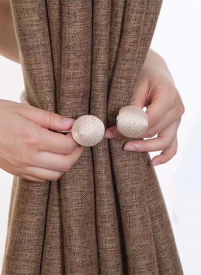Minimalist curtain tiebacks with magnetic fasteners Round ball tiebacks 1 pair - Image 2