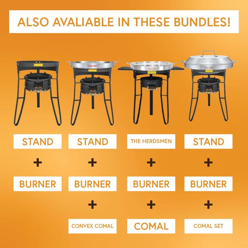 Concord 30" Powder Coated Steel Comal Stand with Adjustable Burner Mounting Rack. Great for Discada, Street Vendor, Tacos, Etc. - Image 5