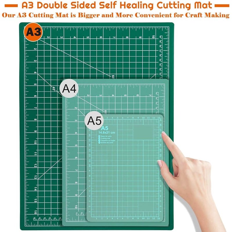 Anezus Self Healing Sewing Mat, 12 x 18 Rotary Cutting Mat Double Sided 5-Ply Craft Cutting Board for Sewing Crafts Hobby Fabric Precision Scrapbooking Project - Image 2