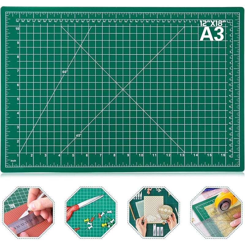 Anezus Self Healing Sewing Mat, 12 x 18 Rotary Cutting Mat Double Sided 5-Ply Craft Cutting Board for Sewing Crafts Hobby Fabric Precision Scrapbooking Project - Image 1