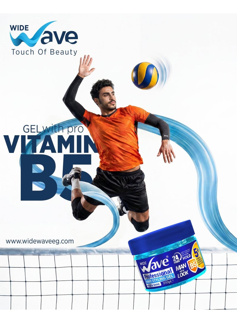 Wide Wave Professional Hair Styling Gel Blue 350GM - Image 3