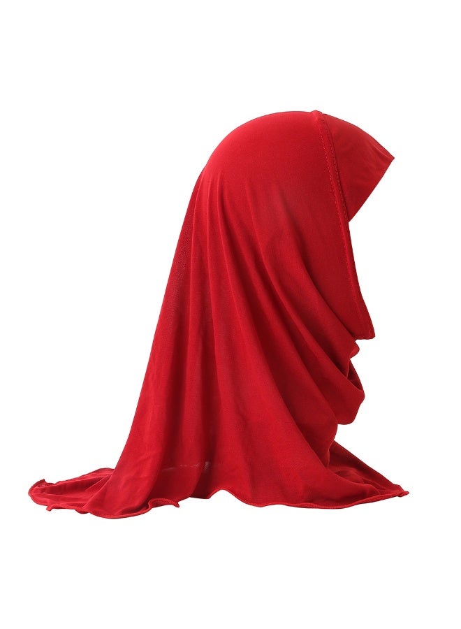 NIBEMINENT Girls Hijab Muslim Kids Scarf Headwear Solid Color for 2-6 Years Ready to Wear - Image 1