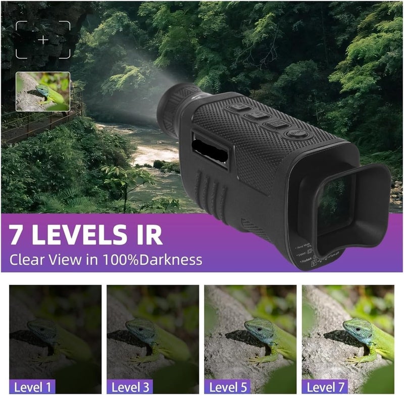 Mini Telescopes, Monocular Night Vision Device Infrared Camera Digital Light Zoom Hunting Telescope Outdoor Search Full Darkness 300m,for Outdoor - Image 4