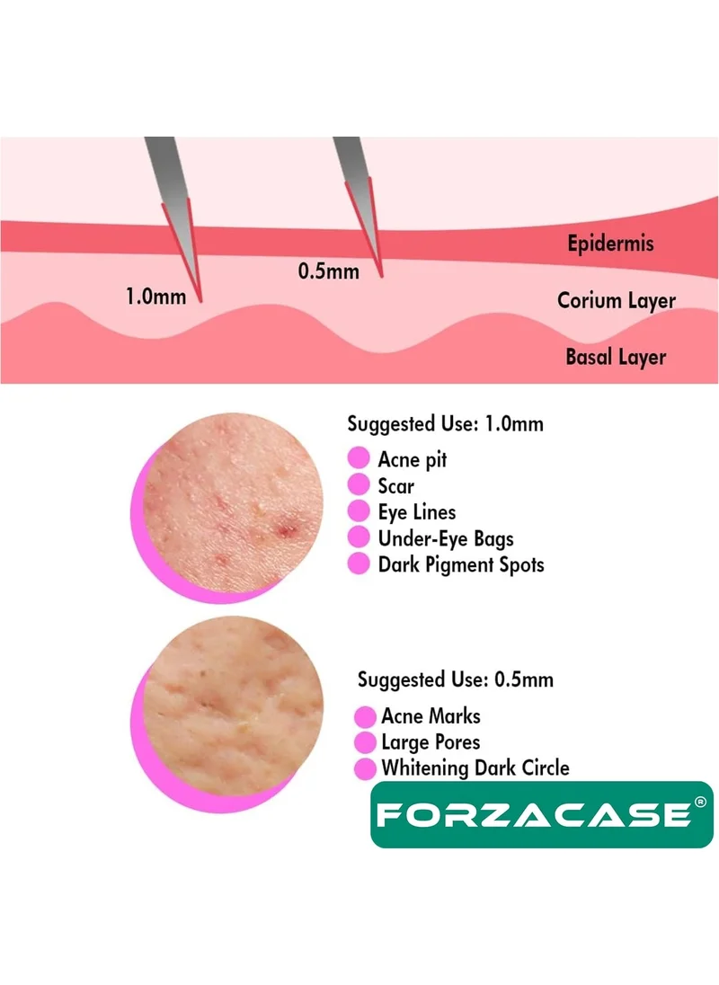 Forzacase Dermaroller 1.00 mm 540 Needle Massage Tool Hair Skin Comb - FC838