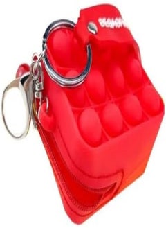 Generic Creative Silicon Decompression Pop Its Bubble Fidget Toy Keychain (Red)  - Image 2