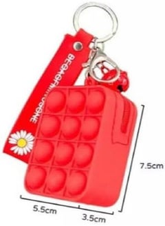Generic Creative Silicon Decompression Pop Its Bubble Fidget Toy Keychain (Red)  - Image 3