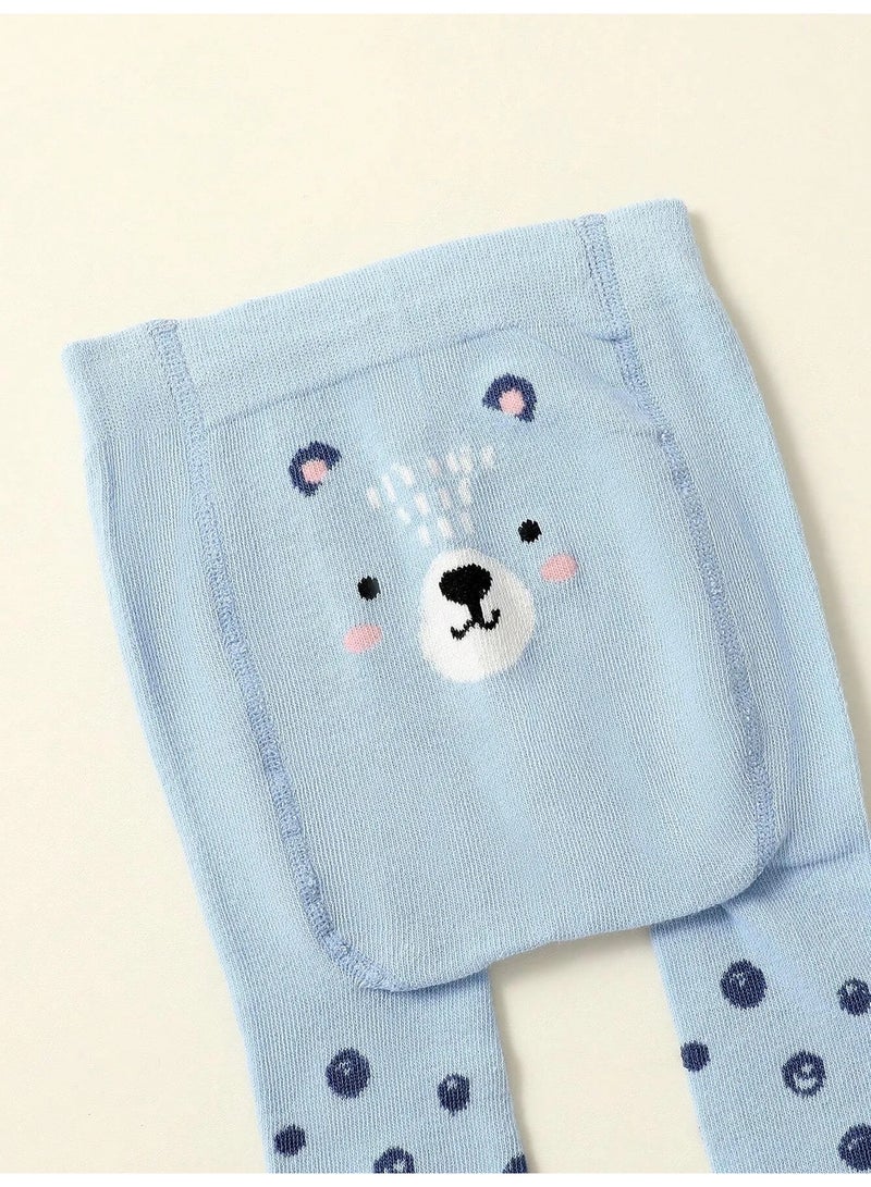 Winter leggings for babies, set of 3 pairs featuring cute and varied colors and designs. Made from soft and comfortable fabric that is gentle on the baby’s skin, with a comfortable elastic waistband for easy wear. These slim-fit autumn leggings are suitable for babies aged 2–3 years. - Image 3