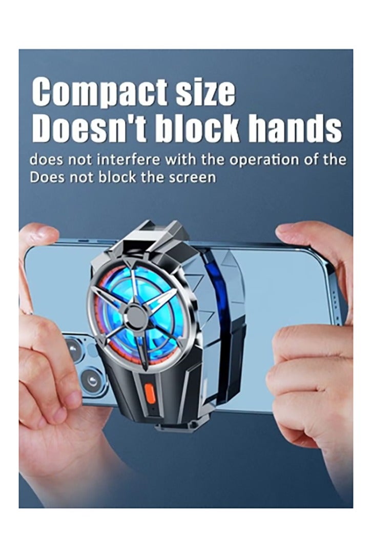 Cell Phone Cooler USB Rechargeable, Mobile Phone Radiator for Playing Games Watching Videos with LED Light, Cooler Controller Compatible for Universal Smartphone - Image 2