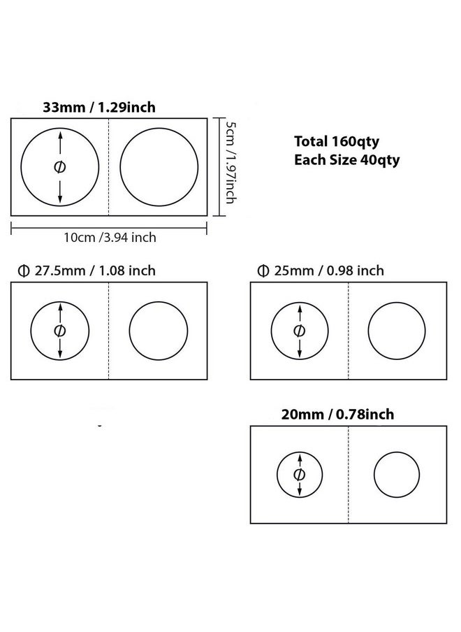 Coin Holder 160Pcs=4Sizes (0.78/0.98/1.08/1.29 Inch) - pzsku/Z33A2F075498273DC3E3DZ/45/_/1735817553/45223616-d74b-45fc-b2bb-e52abd8ec450