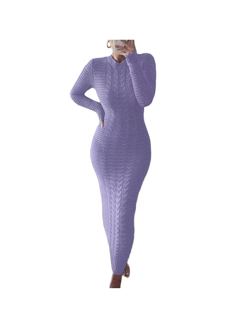 Loquat Autumn Winter New Fashion Twist Wool Dress 