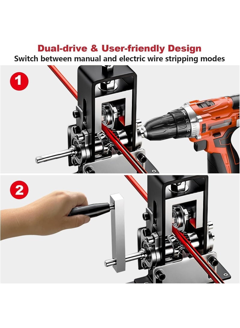 Ru syanl Manual Wire Stripping Machine Gauge Wire 1-21mm, Scrapping Copper Wire Peeler Machine, Drill Powered Hand Crank Wire Stripper Tool for Scrap Copper Recycling - Image 4