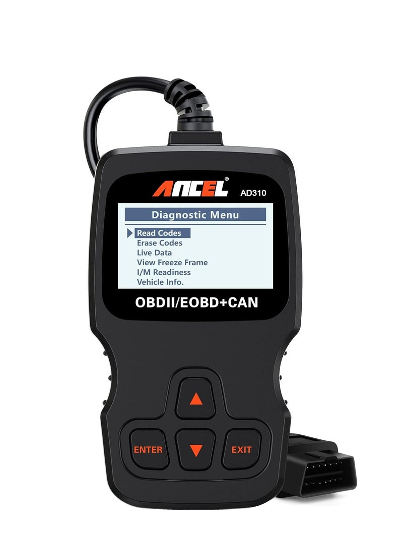 Ancel ANCEL AD310 Classic Enhanced Universal OBD II Scanner Car Engine Fault Code Reader CAN Diagnostic Tool for All OBD2 Vehicles Since 1996 & Newer (Black)  - Image 1