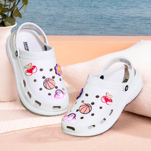 DOCTOR EXTRA SOFT Women's Premium Extra Comfortable Clogs/Sandals with Cute Charms & Adjustable Back Strap for Adult| Lightweight Stylish & Anti-Skid| Waterproof Everyday Use Mules Girls/Ladies D-538 - Image 2