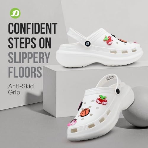 DOCTOR EXTRA SOFT Women's Premium Extra Comfortable Clogs/Sandals with Cute Charms & Adjustable Back Strap for Adult| Lightweight Stylish & Anti-Skid| Waterproof Everyday Use Mules Girls/Ladies D-538 - Image 4