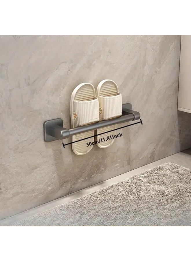 Gun Ash Wall Mounted Shoe Rack Toilet Storage Shelf No Drill Installation 11 81 Inch - Image 3