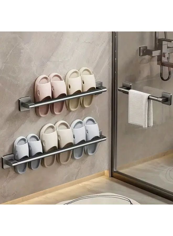 Gun Ash Wall Mounted Shoe Rack Toilet Storage Shelf No Drill Installation 11 81 Inch - Image 4