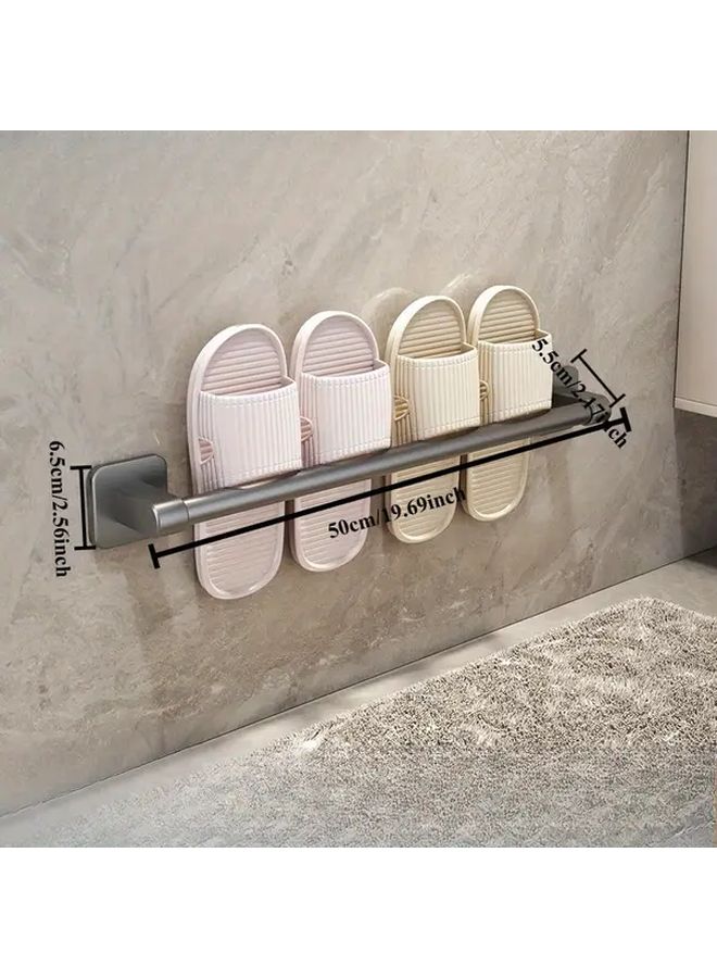 Gun Ash Wall Mounted Shoe Rack Toilet Storage Shelf No Drill Installation 11 81 Inch - Image 2