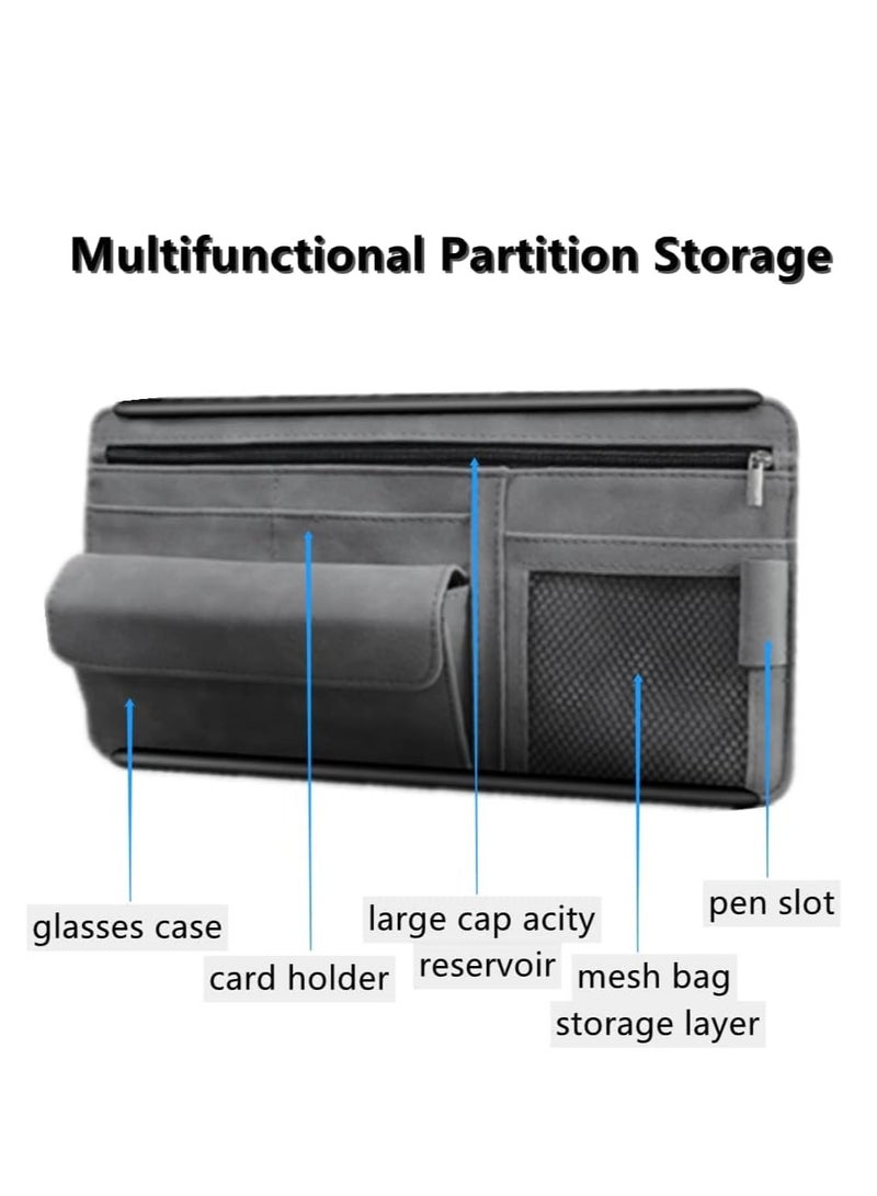 كيلا منظم حاجب واقي الشمس للسيارة، منظم جيب تخزين الإكسسوارات الداخلية للسيارة مع حقيبة متعددة الجيوب بسحاب شبكي متعدد الجيوب لحقيبة النظارات الشمسية لحقيبة حقيبة شاحنة السيارة لسيارات الدفع الرباعي لتسجيل رخصة القيادة - Image 4