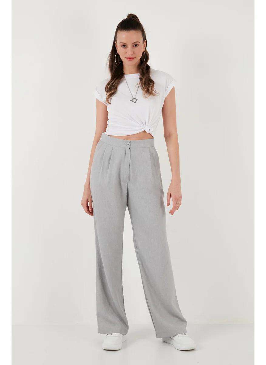 Lela Cotton Relaxed Fit High Waist Wide Leg Trousers Women's Trousers 673P1011