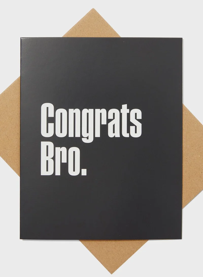 Typo Congrats Bro Congratulations Card