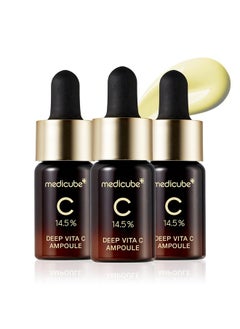 Deep Vita C Serum 2.0 14.5% Pure Vitamin C Reduce The Appearance Of Hyperpigmentation Dark Spots And Blemishes 16 Selftests Complete Korean Skincare (10G * 3 Bottles)