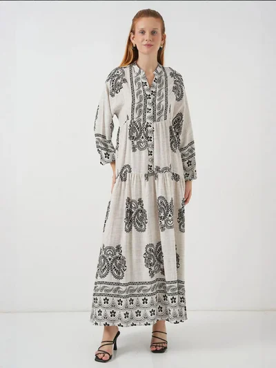 BIG DART BDART Patterned V-Neck Maxi Dress