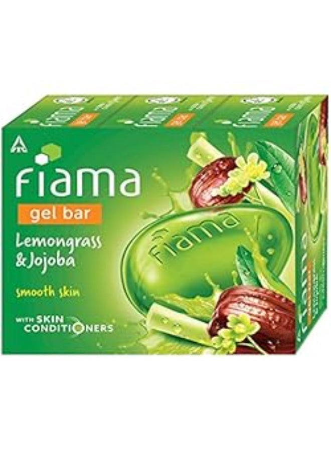 Fiama Shower Gel, Fiama Gel Bar , Blackcurrant and Bearberry &Fiama Gel Bar, Lemongrass And Jojoba for Smooth Skin, With Skin Conditioners, 125g (Pack Of 3) - Image 2