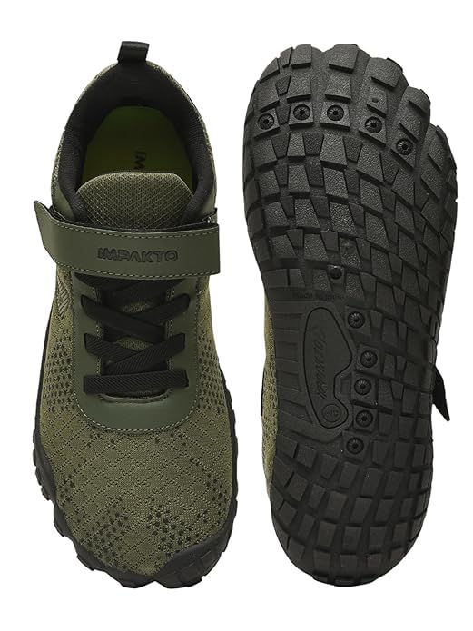 Impakto Barefoot Rooted Wide feet Shoes for Men | Lightweight Running & Training Shoes with Soft Sole & Superior Grip | Running, Jogging Regular Gym Shoes for Men Olive - Image 4