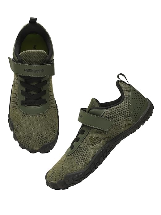 Impakto Barefoot Rooted Wide feet Shoes for Men | Lightweight Running & Training Shoes with Soft Sole & Superior Grip | Running, Jogging Regular Gym Shoes for Men Olive - Image 1