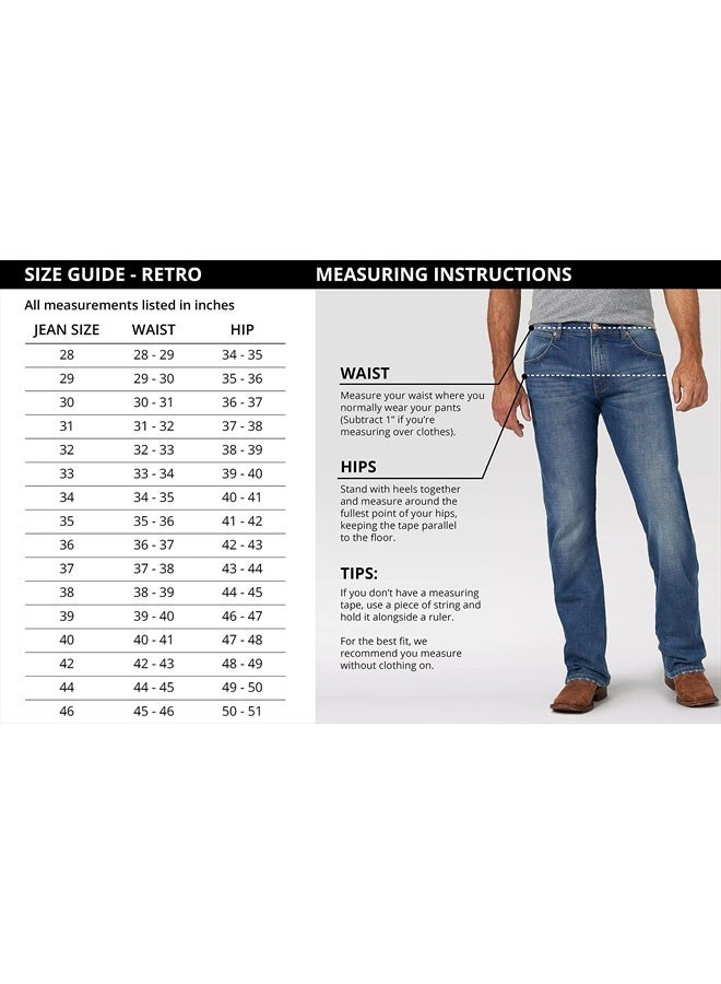 Wrangler Men's Retro Slim Fit Boot Cut Jean, Dax, 34W x 34L - Image 3