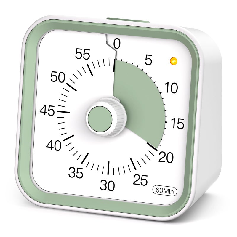 InfPokid Visual Timer for Kids with Pause Function, 60 Minute Countdown Timer for Kids Desk Study, Teaching, Kitchen Cooking, Office Meetings, Time Management for ADHD (White) - Image 1
