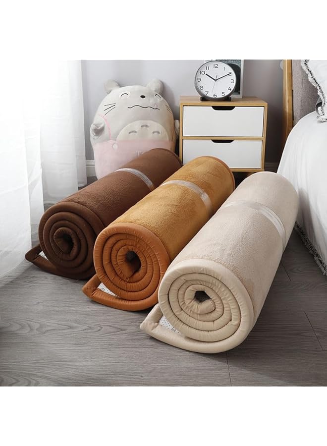The Bros Soft Shaggy Area Rugs，Soft Bedroom Carpets, 2cm Thick Coral Velvet Carpet ，Washable Children Play Mat Exercise Pads Carpet，Anti Slip Fluffy Rug Bedroom Bedside (Beige, 60x160cm) - Image 4