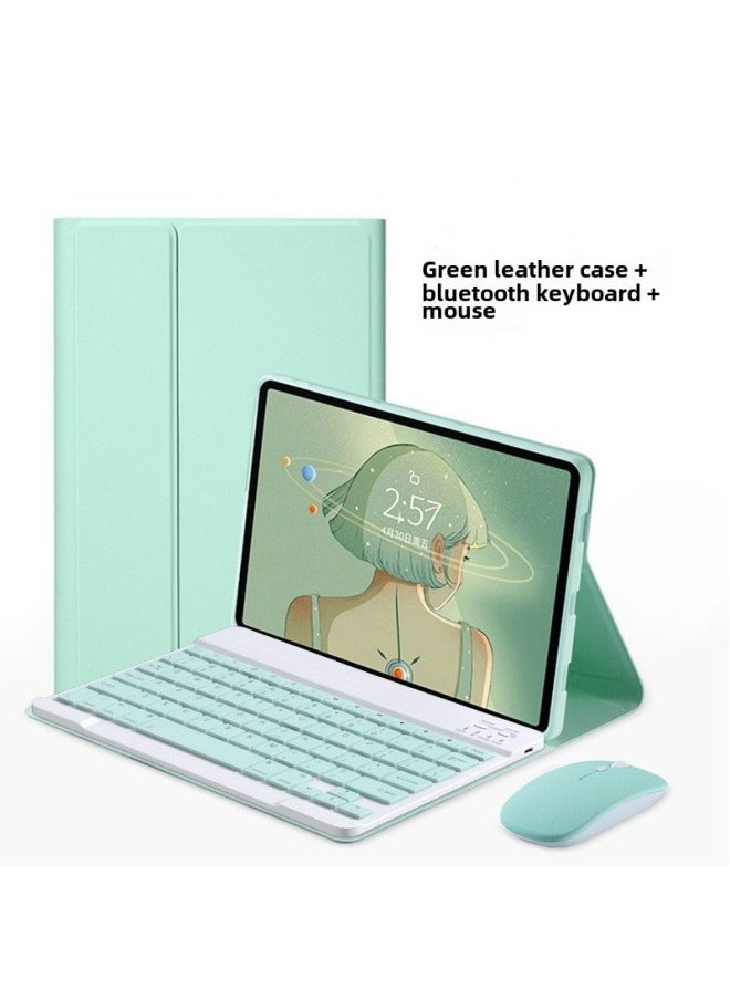 Generic For IPad10 Generation Protective Case Magnetic Suction With Pen Slot Pro11 Bluetooth Keyboard Mouse 9 Generation Tablet Protective Case-Color:Light Green-leather Case + Keyboard + Mouse-Applicable Model:iPad 10 Generation 10.9 "(2022)  - Image 1
