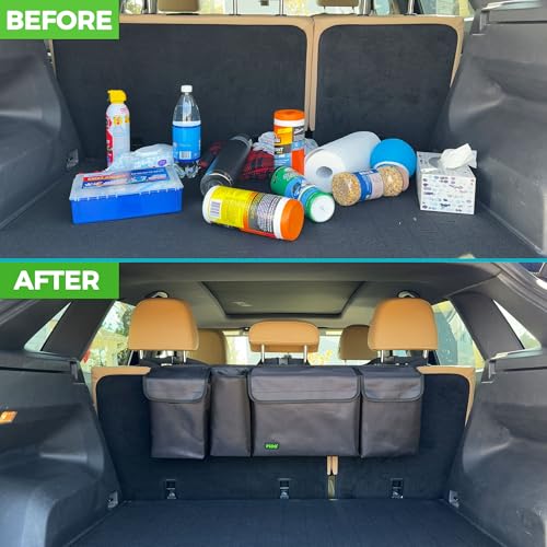 PIDO Hanging Trunk Organizer, Backseat Trunk Organizer for SUV, Hanging Car Storage Bag with Large Pockets for Sedan, Truck, Van, Upgraded Premium 1680D Oxford, Space Saving Car Interior Accessory - Image 5