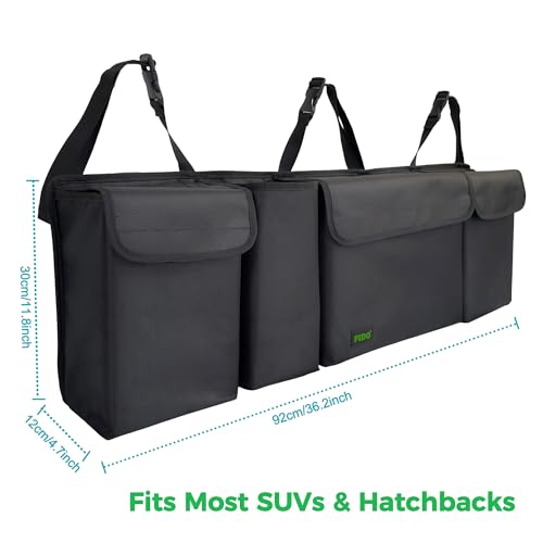 PIDO Hanging Trunk Organizer, Backseat Trunk Organizer for SUV, Hanging Car Storage Bag with Large Pockets for Sedan, Truck, Van, Upgraded Premium 1680D Oxford, Space Saving Car Interior Accessory - Image 2