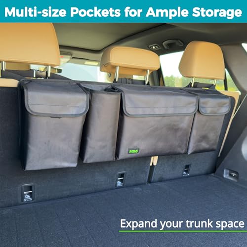 PIDO Hanging Trunk Organizer, Backseat Trunk Organizer for SUV, Hanging Car Storage Bag with Large Pockets for Sedan, Truck, Van, Upgraded Premium 1680D Oxford, Space Saving Car Interior Accessory - Image 3